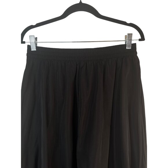ZARA Black M/L Elastic Waist Midi Skirt Zara Polyester Flowy Design - Picture 9 of 15
